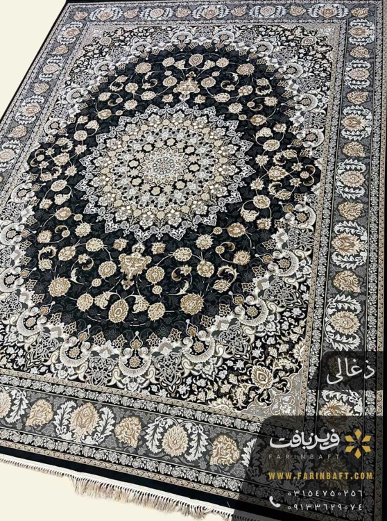 فرش طرح اصفهان فرین بافت 700 شانه ذغالی